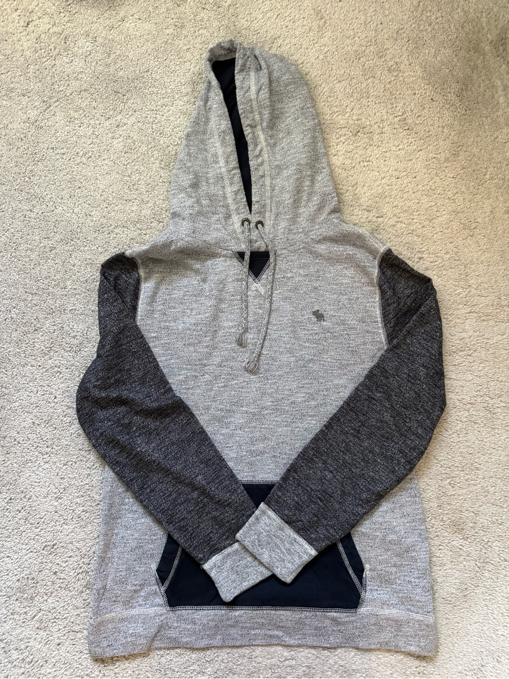Abercrombie & Fitch Two-Tone Gray Hoodie with Charcoal Sleeves